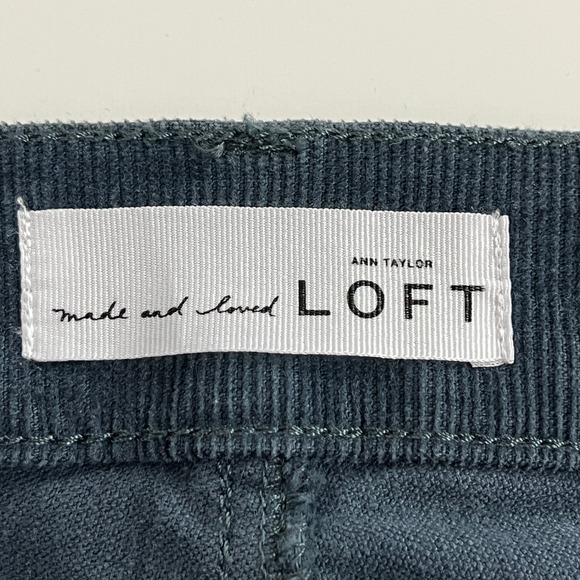 LOFT Modern Skinny Corduroy Pants Teal Women's Size 4 Elfcore Forest CottageCore - Picture 4 of 14